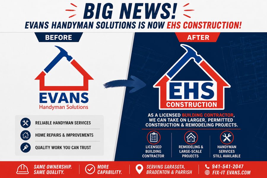 EHS Construction rebrand from Evans Handyman Solutions