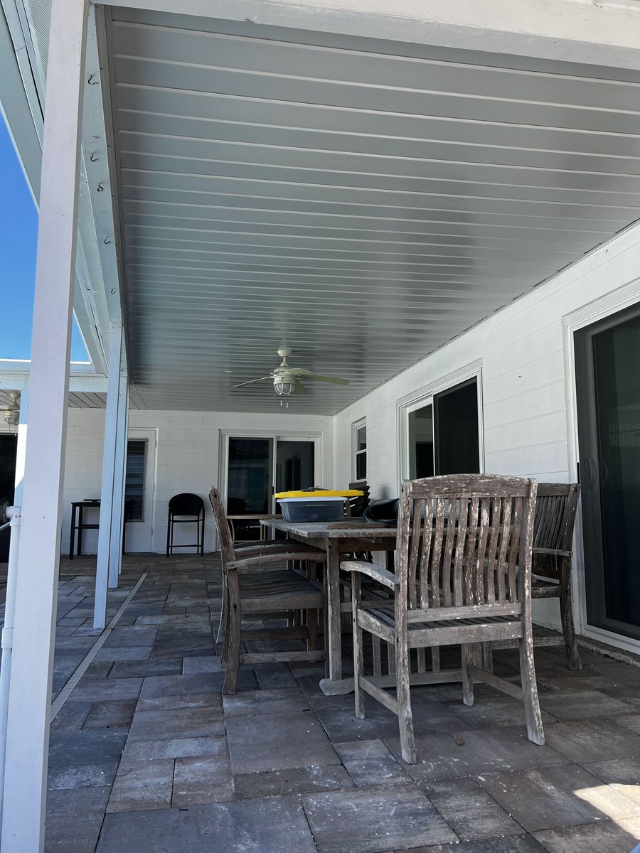 Finished covered patio improvements
